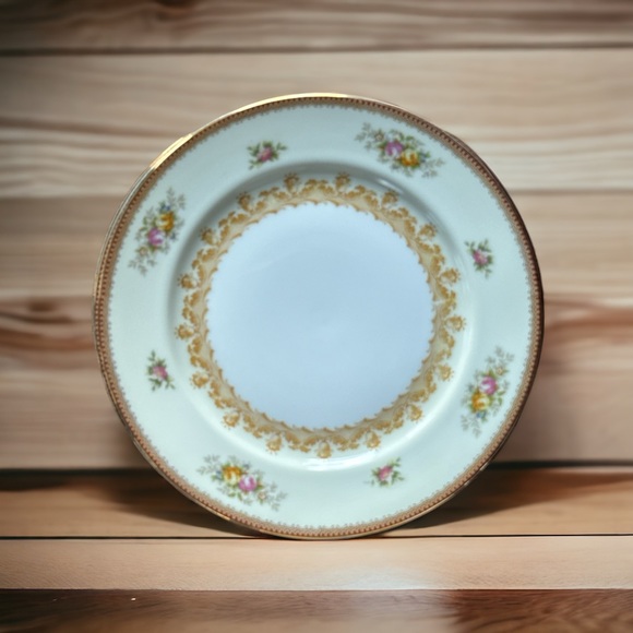 Meito China, Japan, Nassau Bread & Butter, Dessert Plates, Floral /Gold, set 6 - Picture 1 of 10